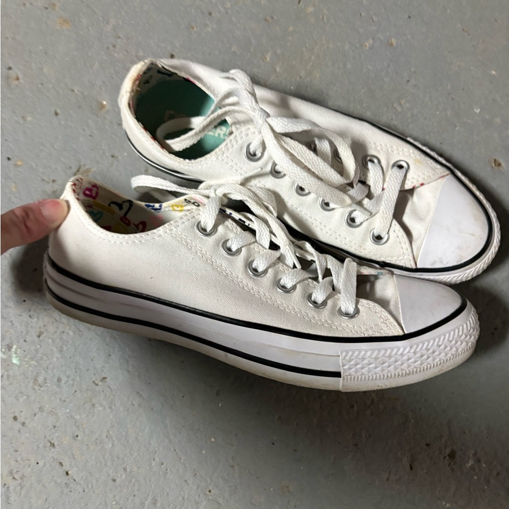 Converse White and Black Low-Top All Star Sneakers